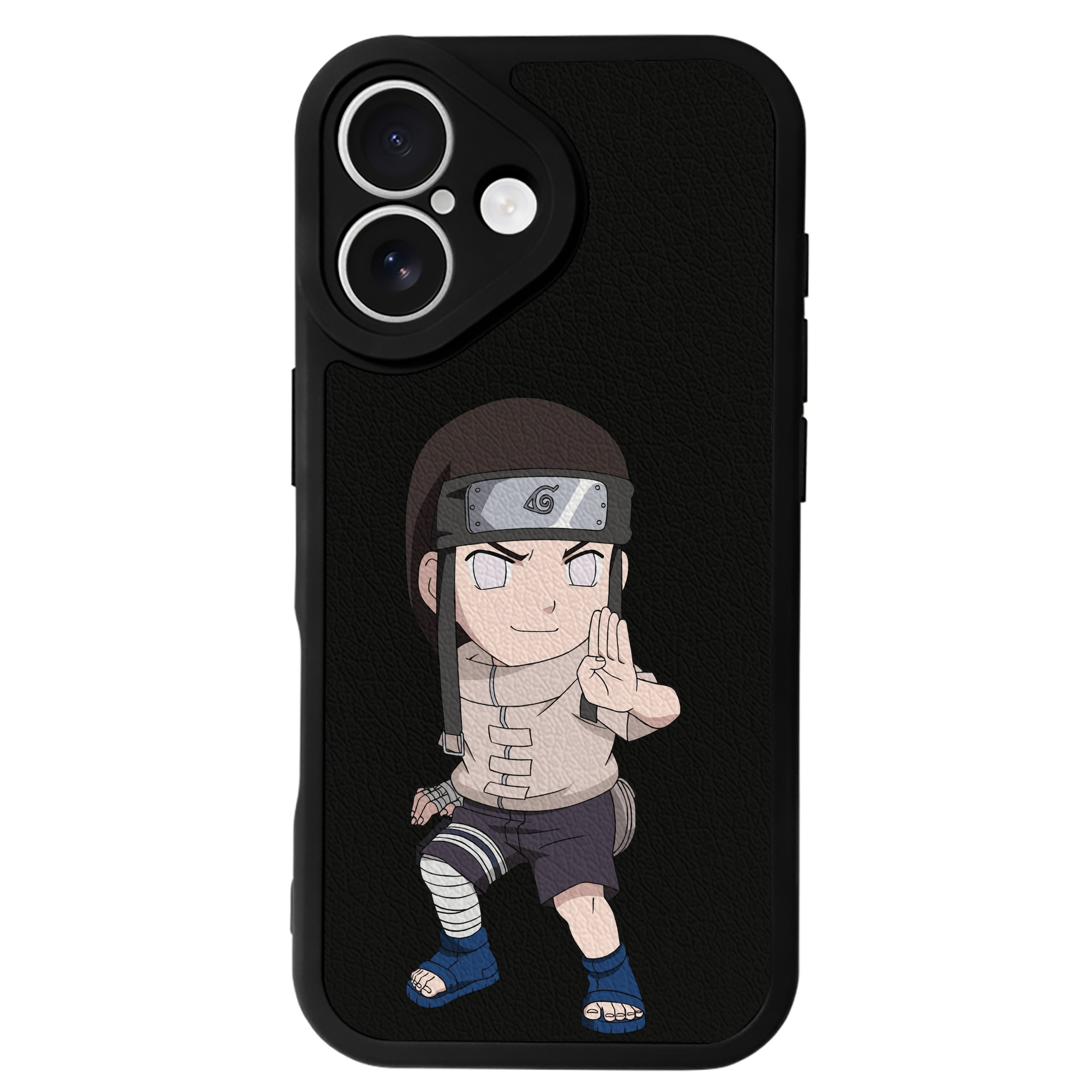 （画像用） NARUTO -ナルト- 日向ネジ Hyūga Neji 【iPhone 16シリーズ対応】シリコンスマホケース（レザー調） 材質：シリコン